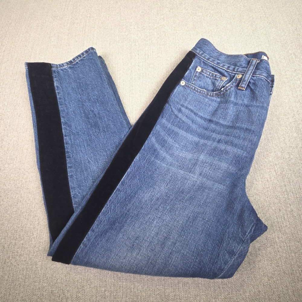 Madewell The Perfect Vintage Jean Women's 28 Velvet Tuxedo Stripe Straight Leg